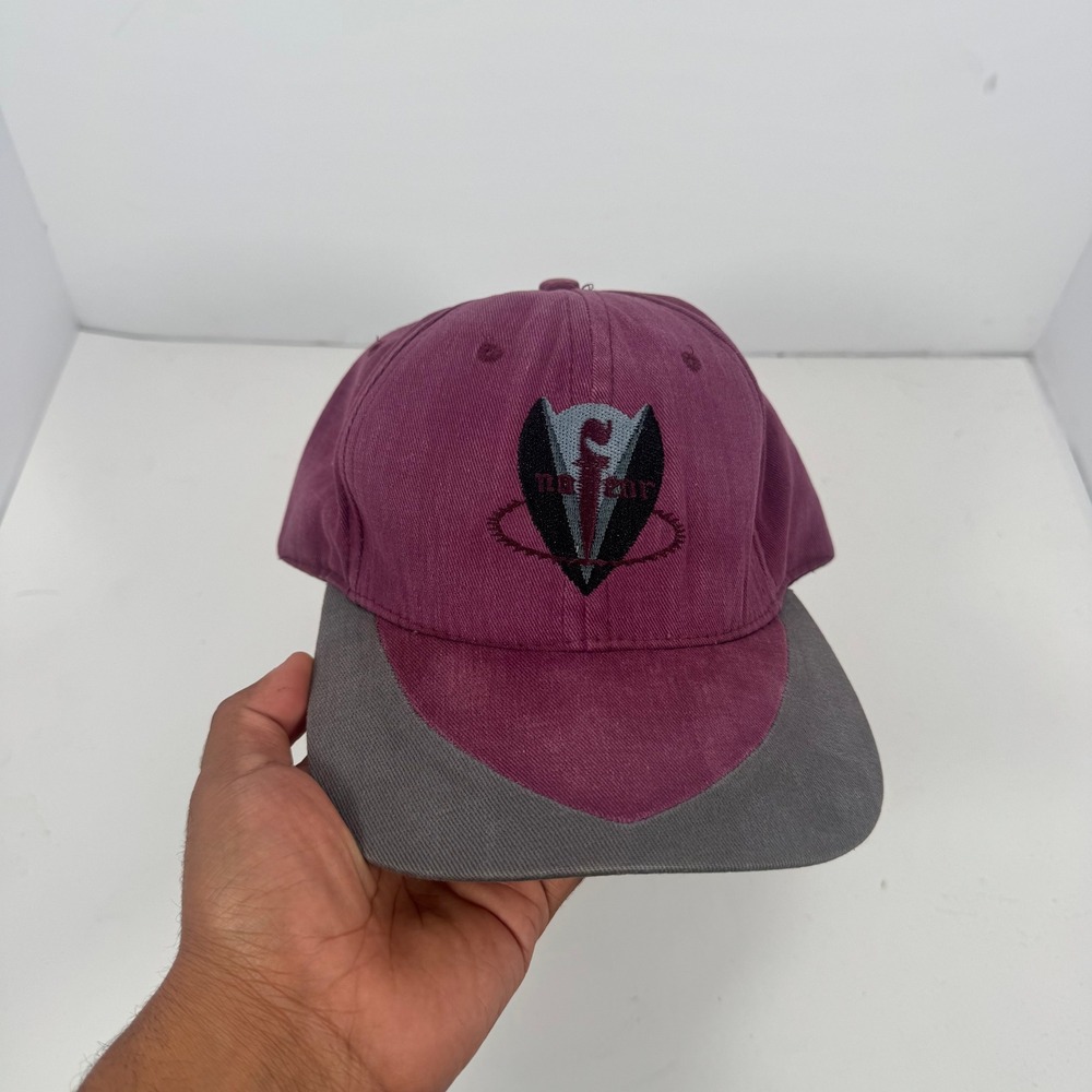 Vintage No Fear Snapback Hat Red Gray Made USA Graphic Cap 90s